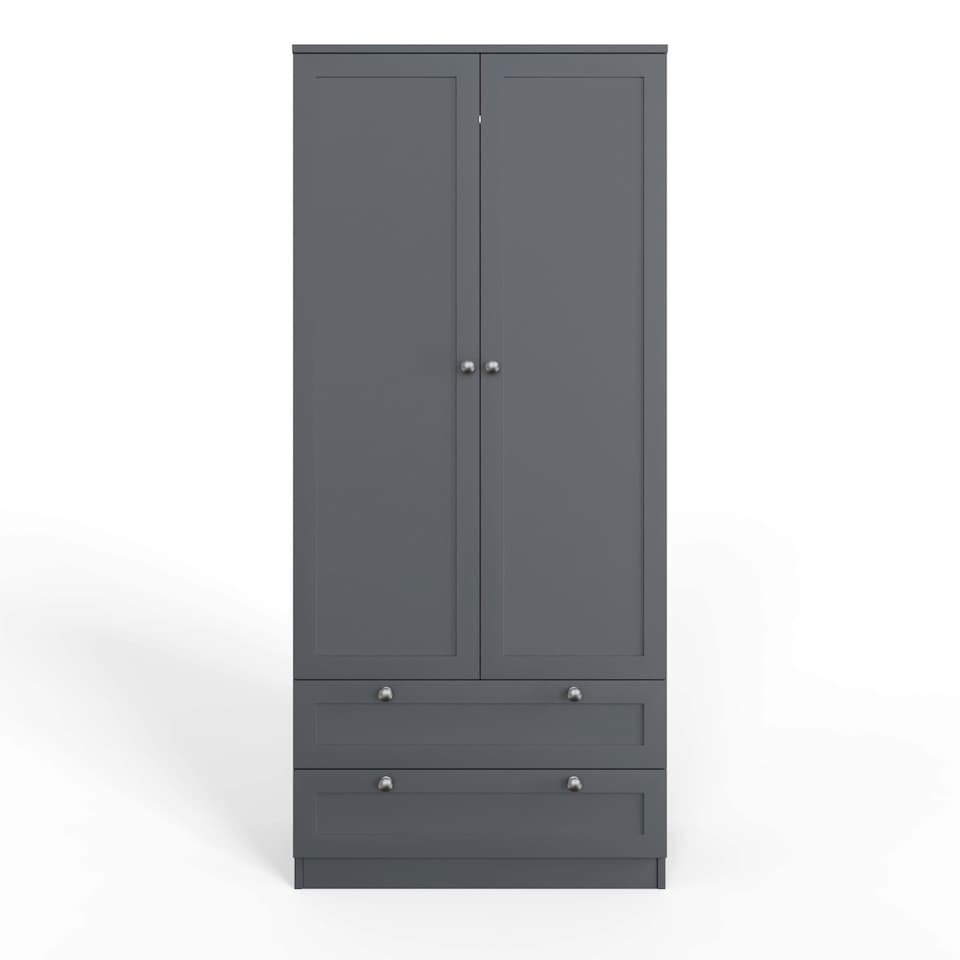 image 1 of FWStyle Artus Shaker 2 Door 2 Drawer Combination Wardrobe Matt Grey Grey