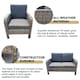 image 3 of 6 Piece Rattan Garden Furniture Set with Tempered Glass Top Table