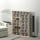 image 2 of HOMCOM CD Storage Unit DVD Tower Blu-ray Storage Shelf for Office, Natural | Brown | 106.5W x 24D x 126.3H cm