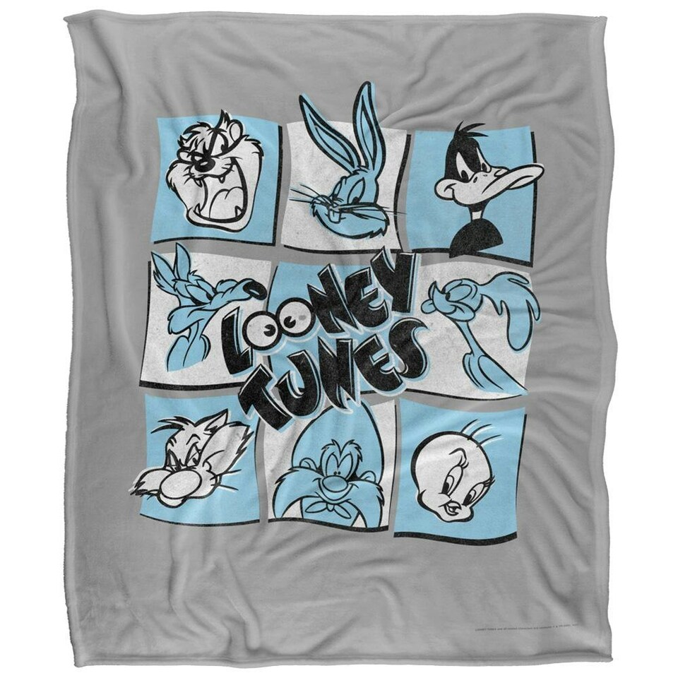 image 1 of Looney Tunes Squares Blanket - Multicoloured - One Size
