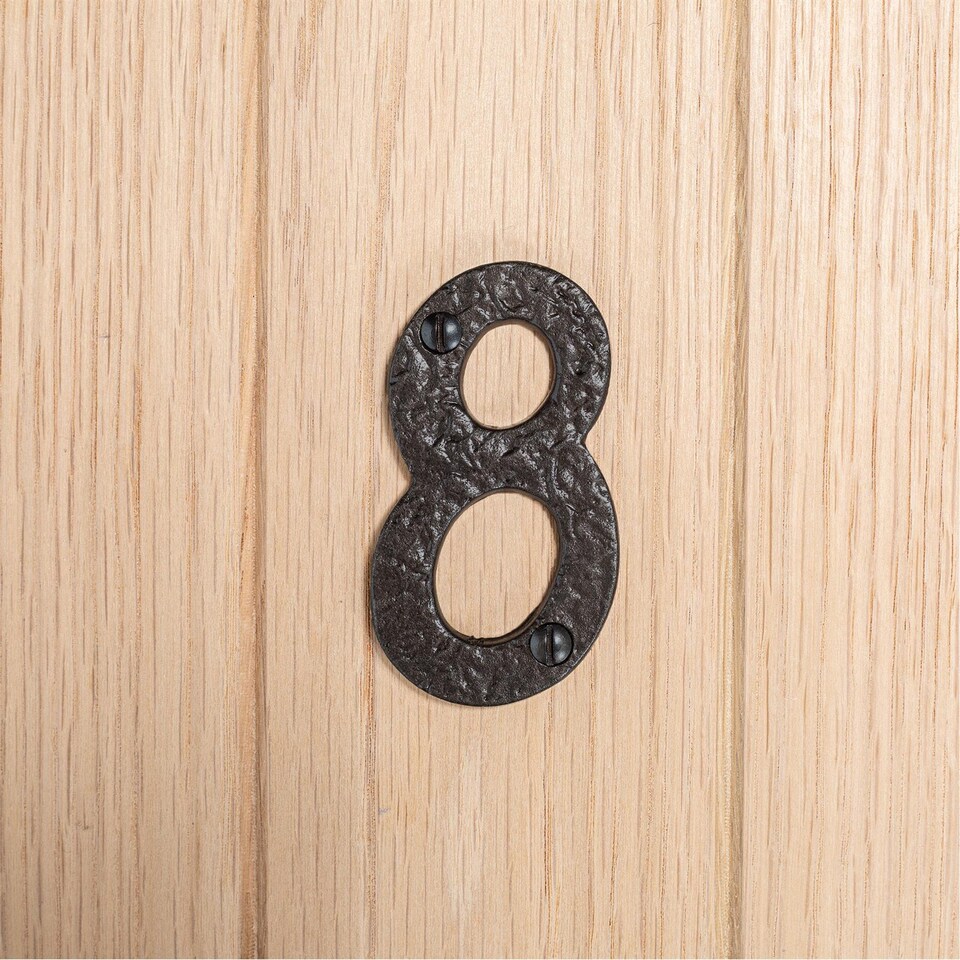 image 1 of Hammer & Tongs Rustic Iron Numeral - Number 8 - H80mm - Black