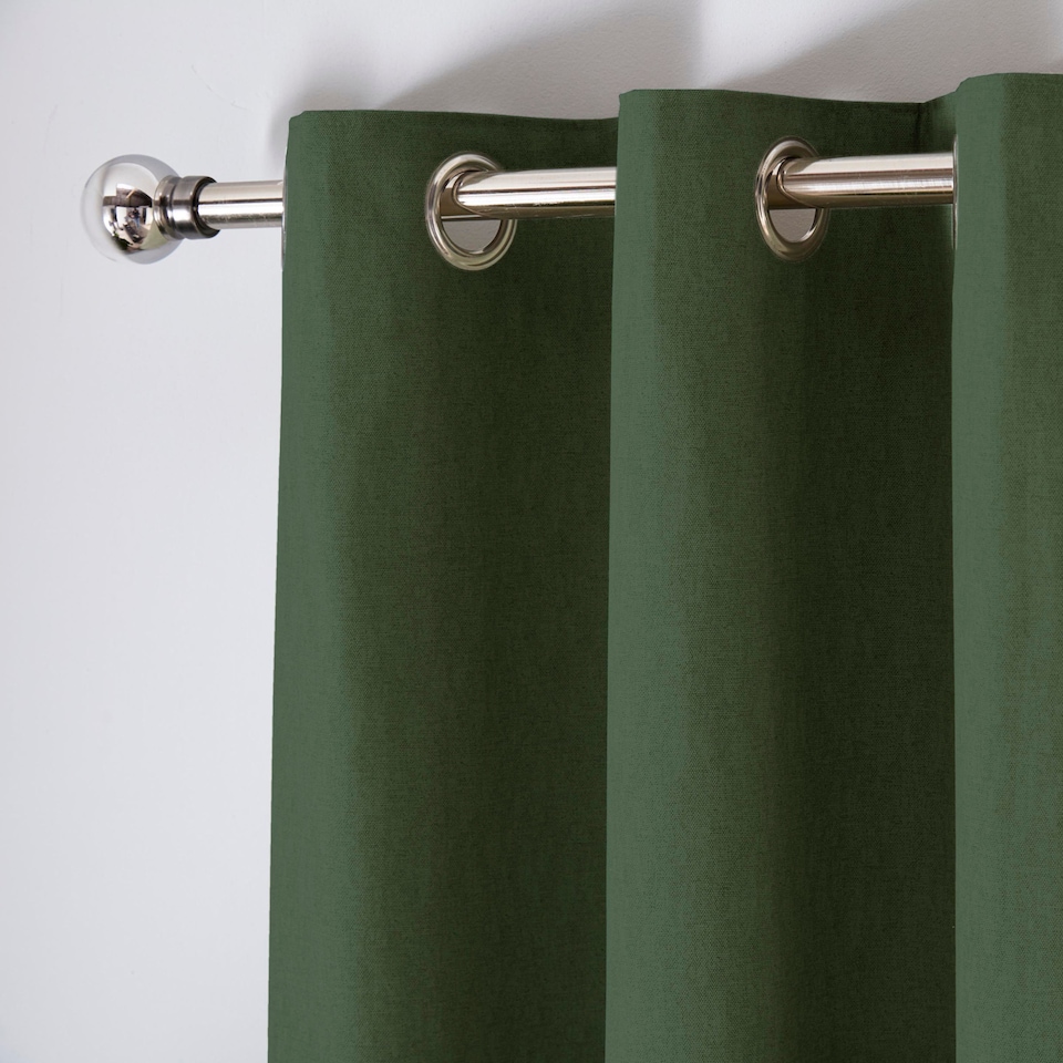 image 1 of Fusion Cannes Eyelet Curtains Bottle Green