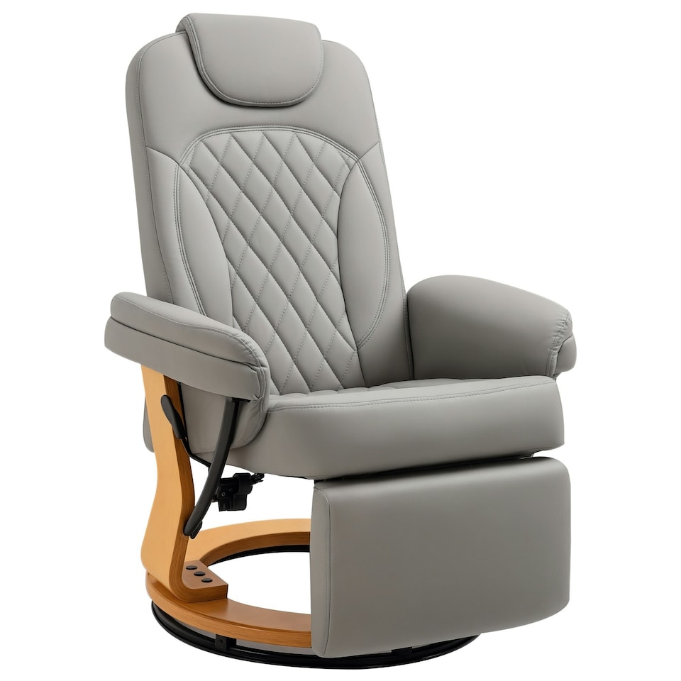 image 1 of HOMCOM Recliner Leisure Armchair with Wood Base Footrest for Living Room