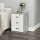 image 7 of Ash Grey 3-Drawer Bedside Table Grey | Colour: Ash Grey