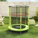 image 2 of HOMCOM Kids Trampoline Mini Bouncer w/ Enclosure Net for 3-6 Years Green