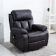 image 7 of Chester Dual Motor Rise Recliner Heat and Massage Bonded Leather Chair (Brown)