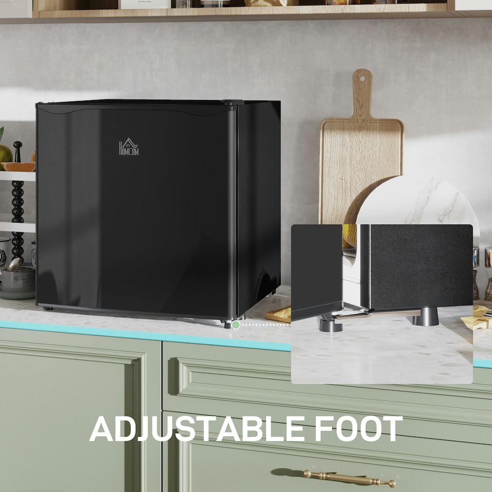 image 1 of HOMCOM 46L Counter Top Fridge with Chiller Box Mini Fridge for Bedrooms Black