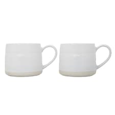 Mikasa Mug Set White Stoneware 380ml Set of 2