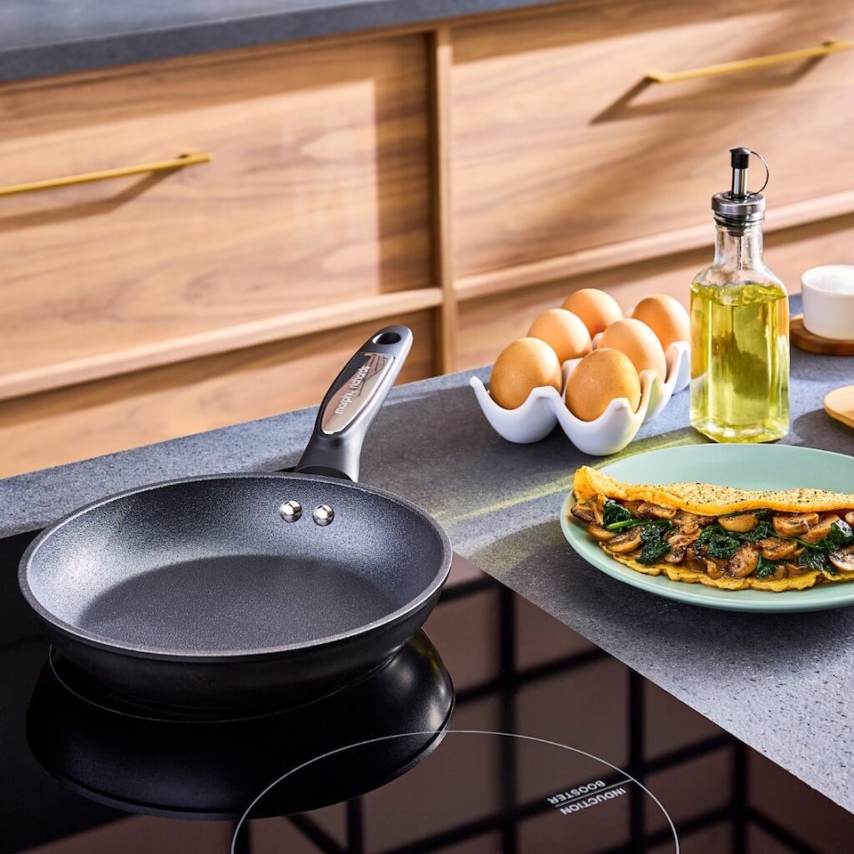 image 1 of Morphy Richards 20cm Forged Aluminium Ceramic Frying Pan - Black