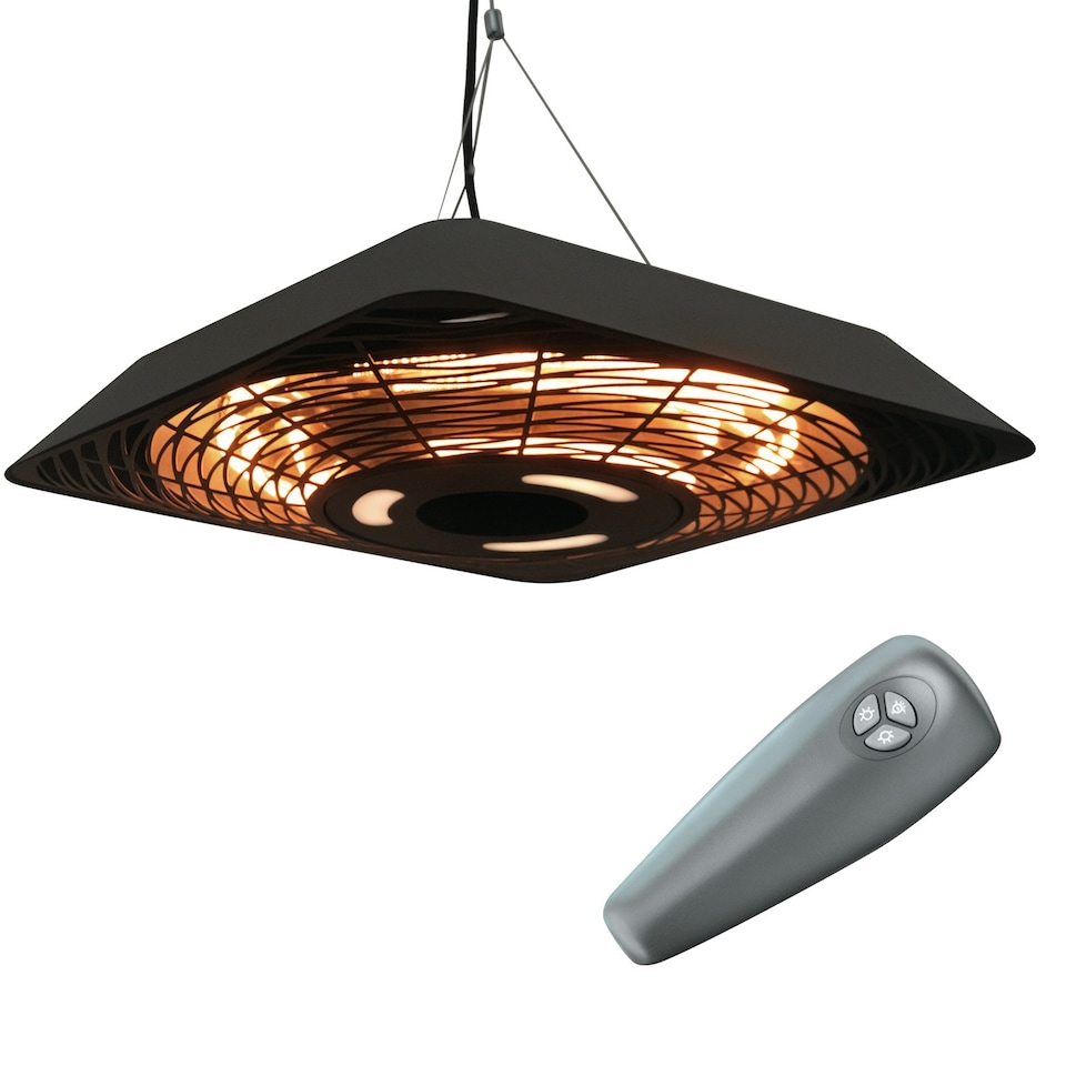 image 1 of Outsunny 2000W Patio Electric Hanging Ceiling Heater Halogen Remote Aluminium