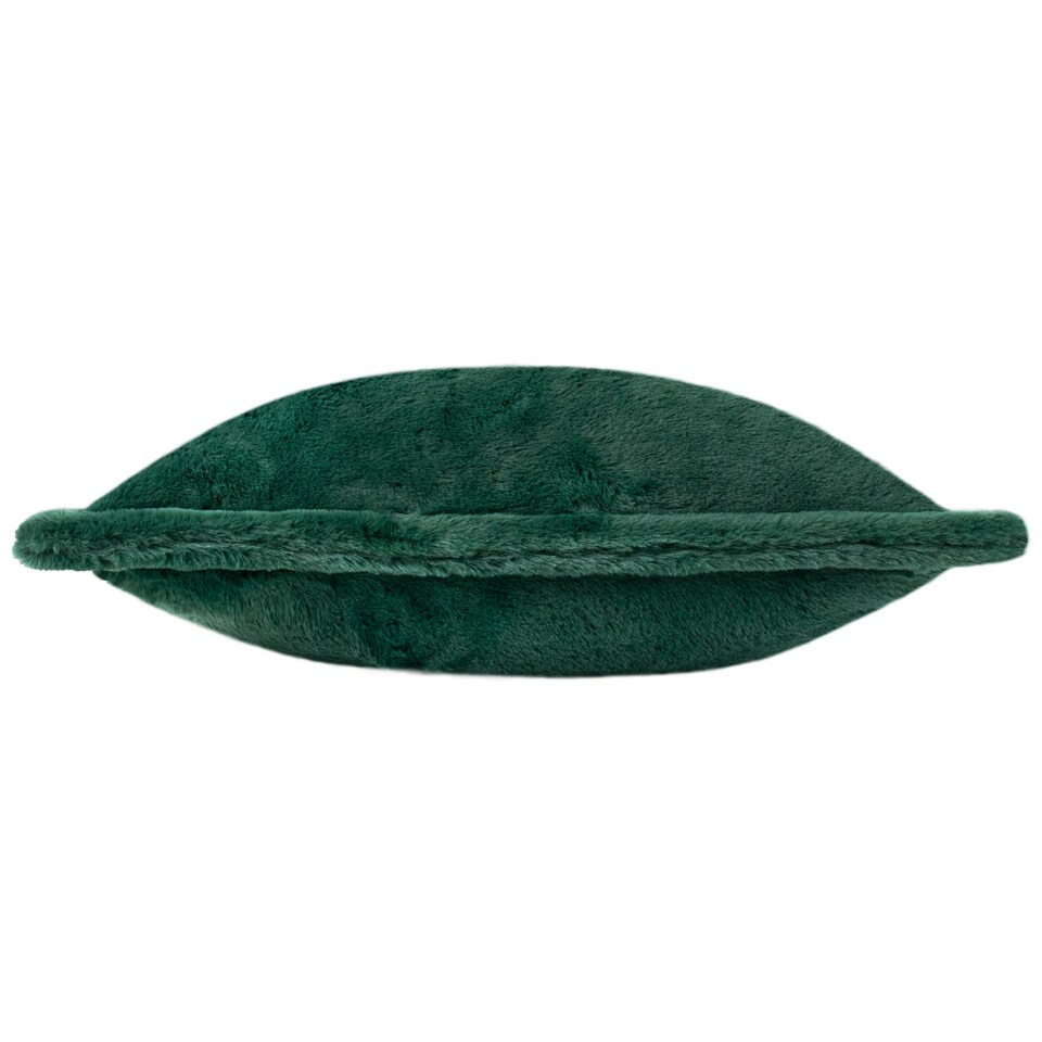 image 1 of Furn Kallu Faux Fur Polyester Filled Cushion Green | 45 cm x 45 cm