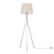 image 1 of ValueLights Camden Chrome Tripod Floor Lamp & Beige Taper Shade & Bulb | Cream
