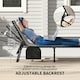 image 2 of Outsunny Folding Sun Loungers Set of 2, Reclining Sun Bed, Black 