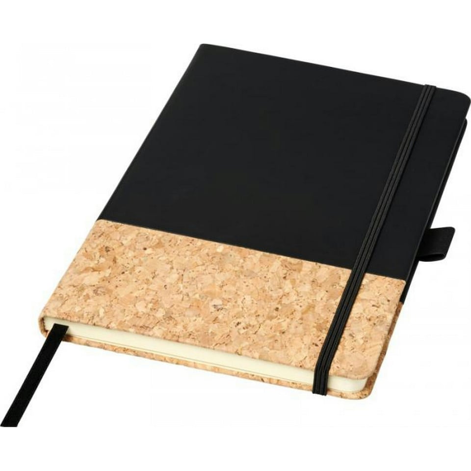JournalBooks Evora A5 Cork Thermo PU Notebook - Solid Black - A5