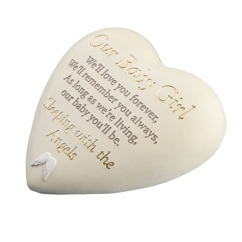 image 1 of Widdop Gifts Our Baby Girl Heart Shaped Graveside Plaque