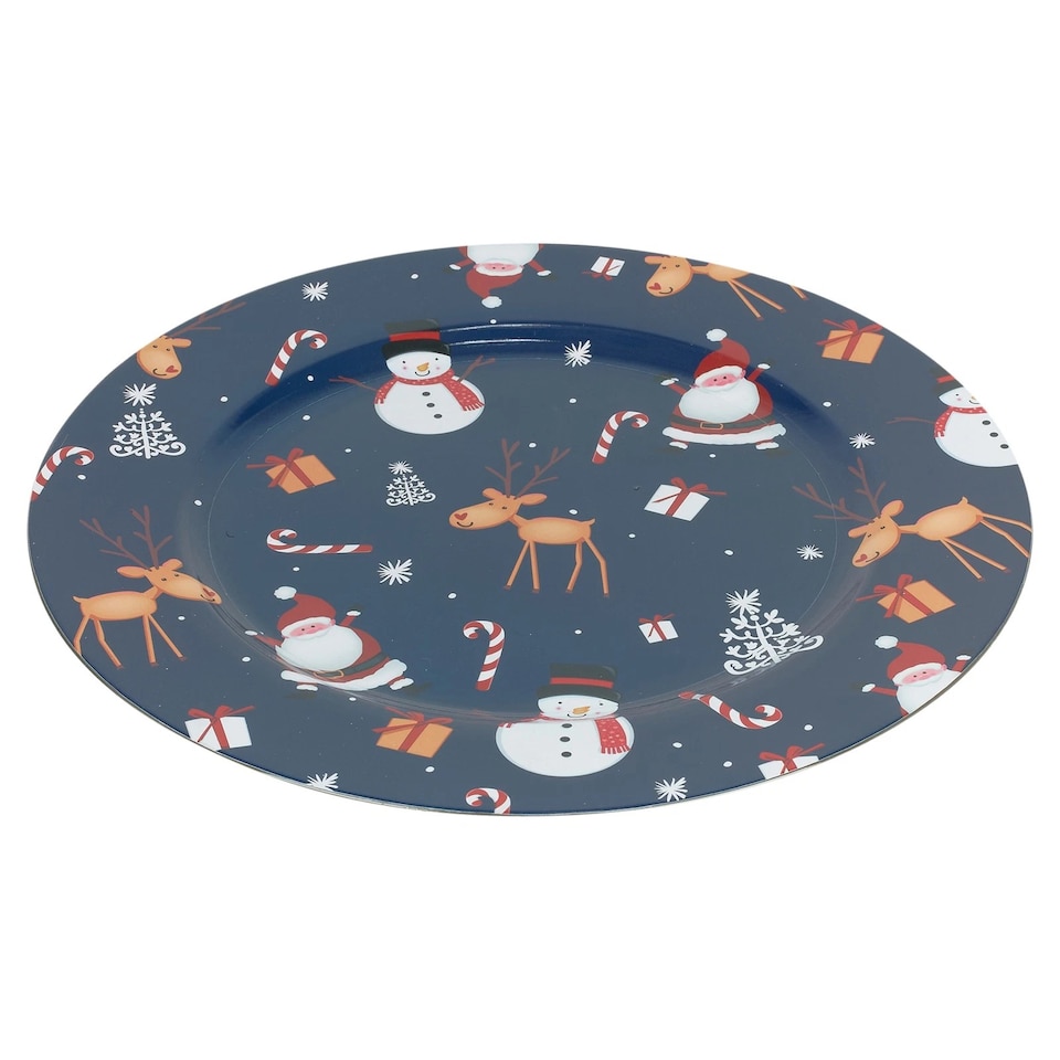 image 1 of Christmas Dinner Charger Plates Placemats Dining Table Setting Party Decor 33cm | Multi | 4 Plates