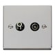 image 1 of SE HOME Polished Chrome Satellite And Isolated Coaxial 1 Gang Socket | Chrome | Polished Chrome