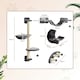 image 3 of PawHut 4-Piece Cat Wall Furniture w/ Hammock, Ladder, Platforms