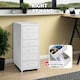 image 8 of Filing Cabinet - made of steel, 4 wheels, 6 drawers, label holders, easy assembly Grey | Light Grey