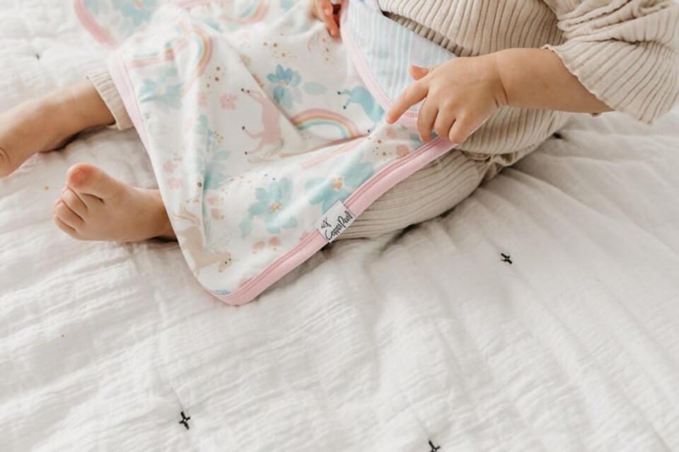 image 1 of Copper Pearl Lovey 3 Layer Comfort Blanket Whimsy 2Pk
