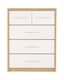 image 3 of Seville 3+2 Drawer Chest - L39.5 x W85 x H110.5 cm - White High Gloss/Light Oak Effect Veneer