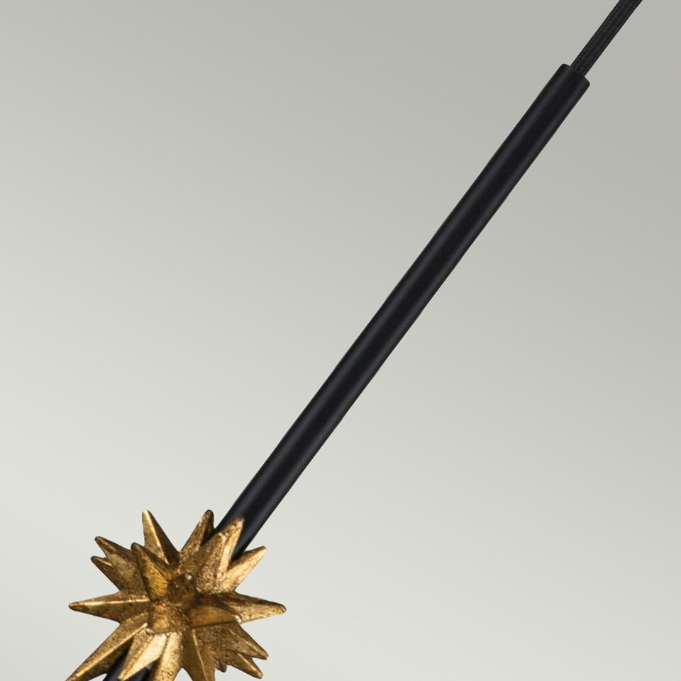 image 1 of Etoile Dome Pendant Ceiling Light, Matte Black and Gold Leaf