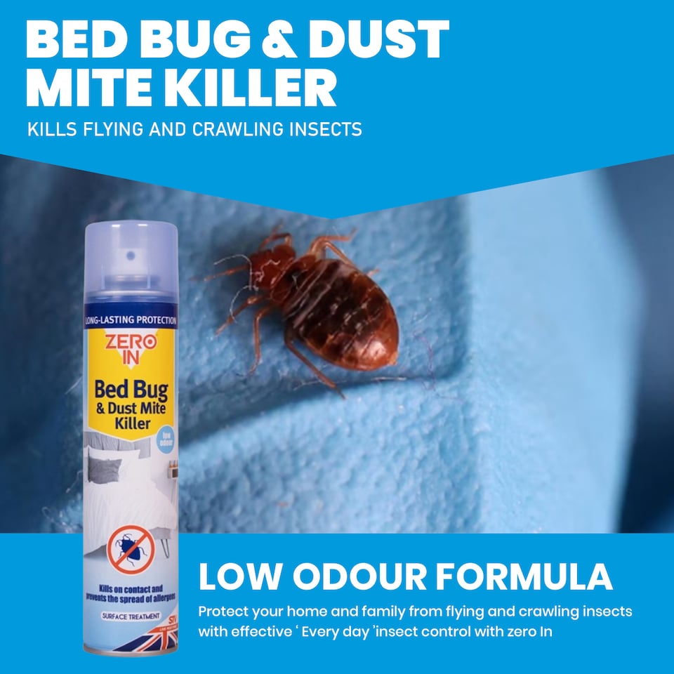 image 1 of Zero In Bed Bug and Dust Mite Killer Spray Household Pest Control 300ml
