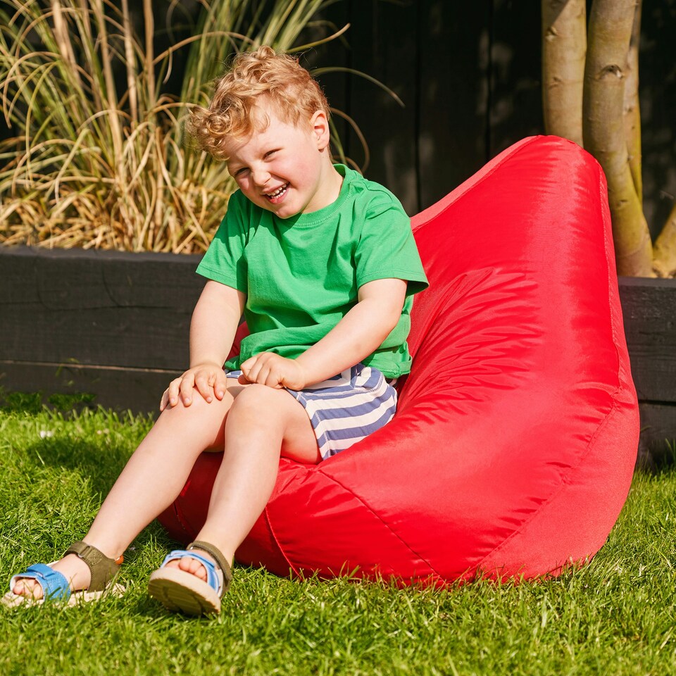 image 1 of icon Kids High Back Bean Bag Red Indoor Outdoor Childrens Bean Bags Red