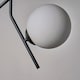 image 4 of ValueLights Beauworth 2 Way Hanging Bar Matte Black and Glass Globe Shade Ceiling Light Fitting