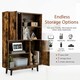 image 3 of COSTWAY Freestanding Wooden Sideboard Storage Cabinet with 2 Doors Brown