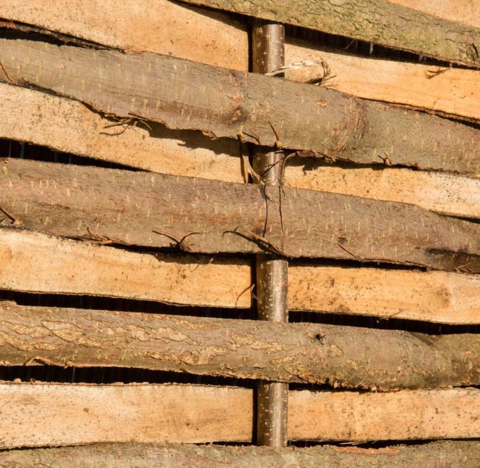 image 1 of Split Hazel Hurdle Fence Panel Natural 6ft x 4ft 6in Handwoven Fencing Weave | Brown | Brown
