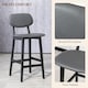 image 4 of HOMCOM Breakfast Bar stools Set of 2 with PU Leather Cover, Wood Legs, Dark Grey