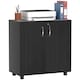 image 1 of Vinsetto Filing Cabinet with Locking Doors & Shelves, 2-Tier Lockable Storage Cabinet with 2 Keys for Home Office, 80W x 40D x 80H cm, Black