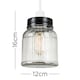 image 7 of ValueLights Ribbed Pattern Glass Jar Pendant Shade Black | Black
