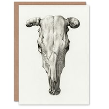 Jean Bernard Art Card Skull of a Cow Pencil Drawing