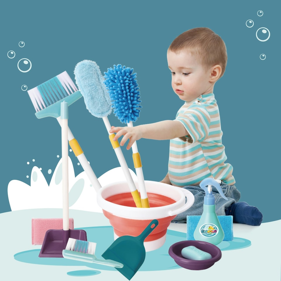 image 1 of Children’s Cleaning Playset – Realistic Family Cleaning Set for Kids