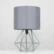 image 3 of ValueLights Angus Geometric Matte Grey Table Lamp and E14 Golfball LED 4W Warm White 3000K Bulb Grey