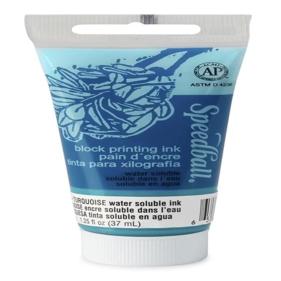 37cc (1.25oz.) Water-Soluble Block Ink Turquoise N/A