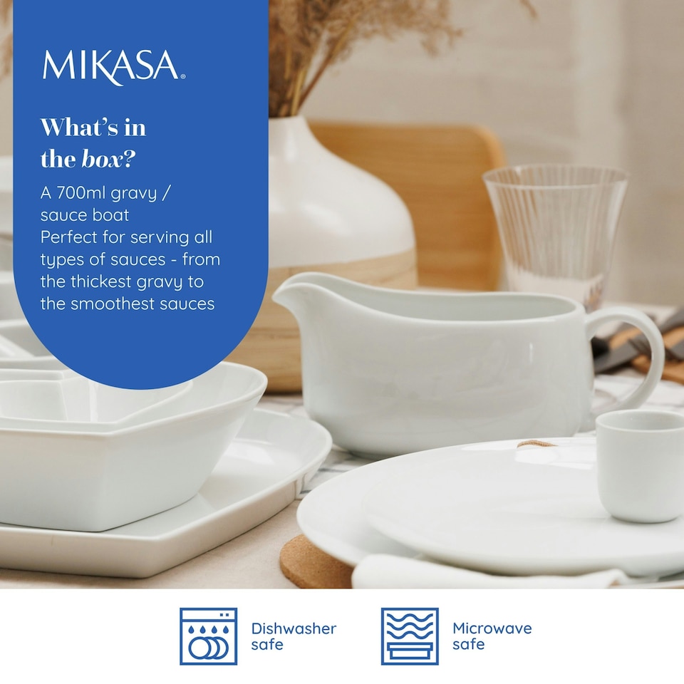 image 1 of Mikasa Gravy Boat White Porcelain 700ml