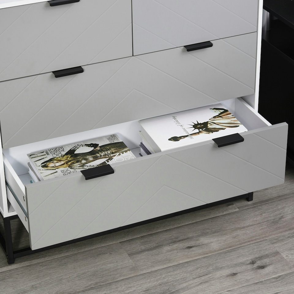image 1 of HOMCOM Modern Chest of 4 Drawers Sideboard Dresser for Bedroom Living Room