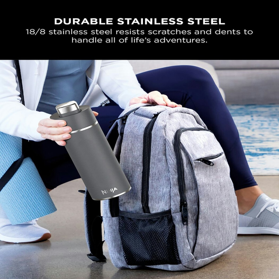 image 1 of Ninja Thirsti 530 ml Travel Bottle in Grey DW1801EUUKGY Grey