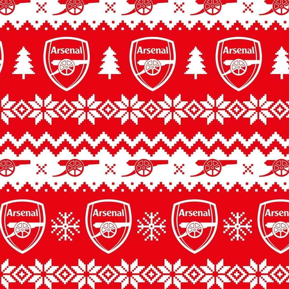 image 1 of Arsenal FC Christmas Gift Wrap Sheets | Red | Red/White | One Size | 1