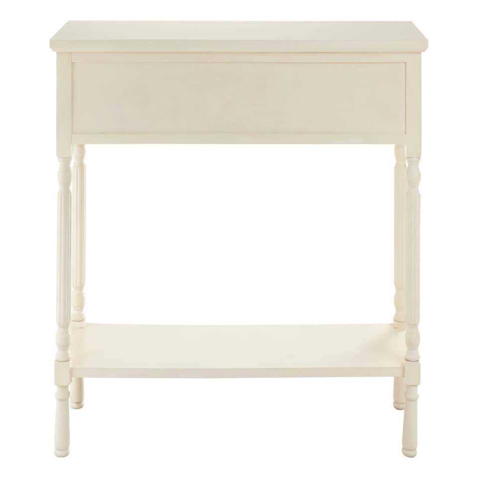 image 1 of Interiors by Premier Pearl White Console Table for Hallway, Pine Wood  Wood Table for Home Décor with 3 drawers White