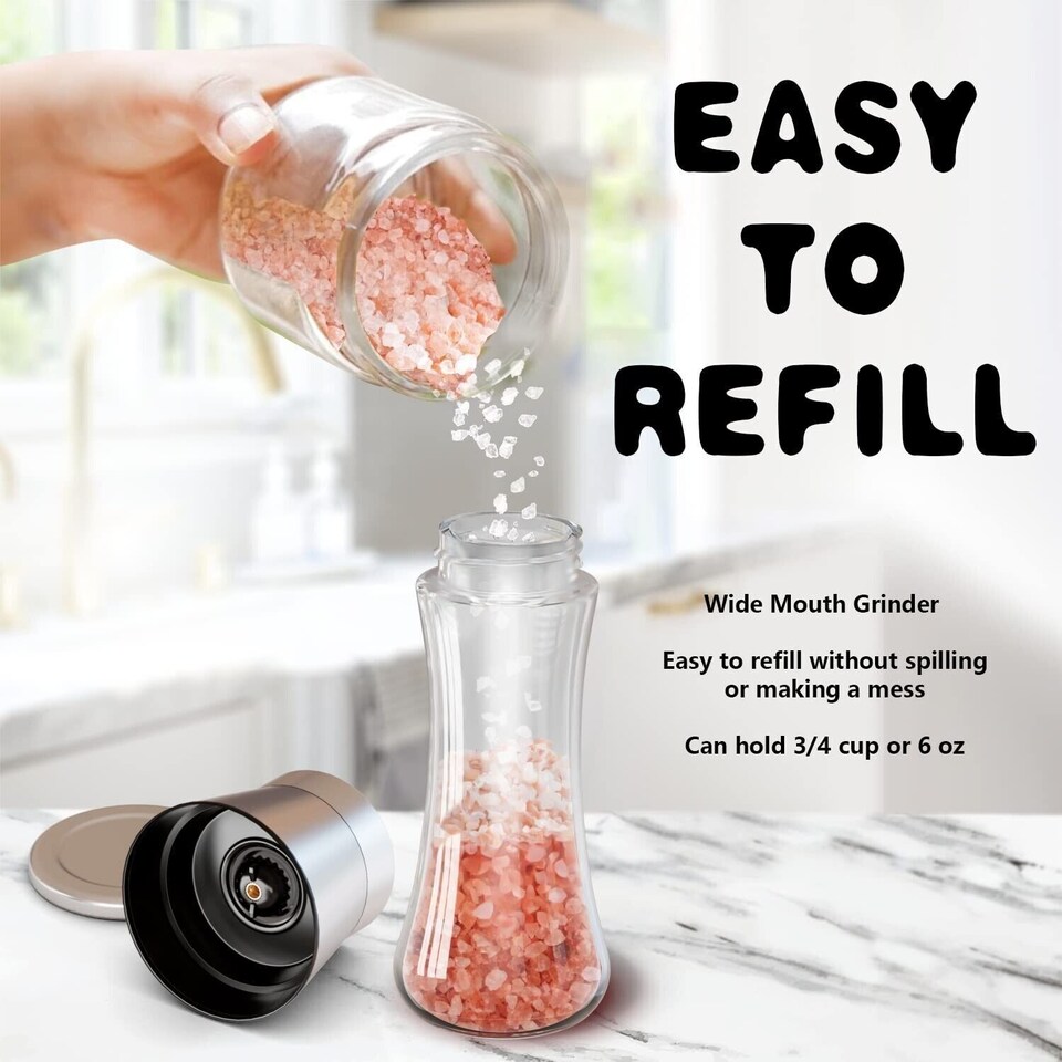 image 1 of Ashley Stainless Steel Salt & Pepper Mill - 180ml - Silver