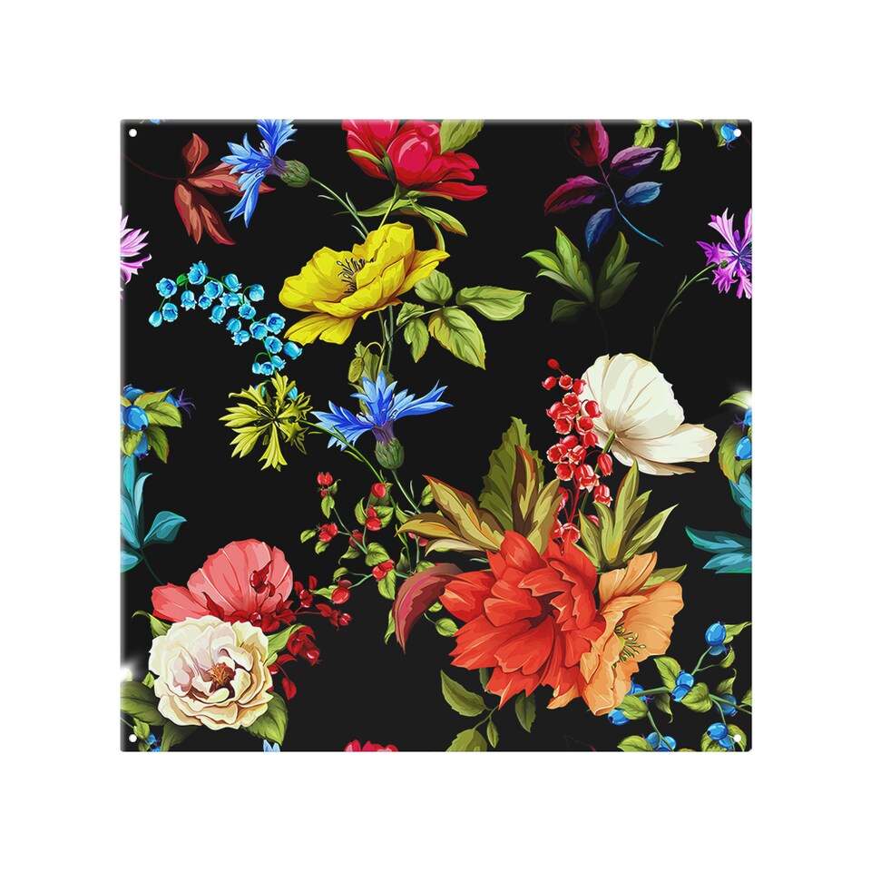image 1 of Bright Vibrant Flowers Splash Back | White