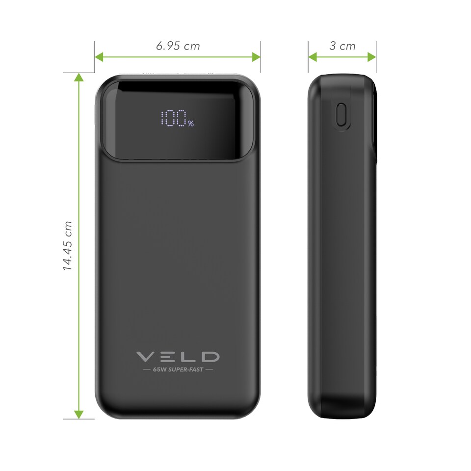 image 1 of VELD Super-Fast 20,000mAh Power Bank - 65W