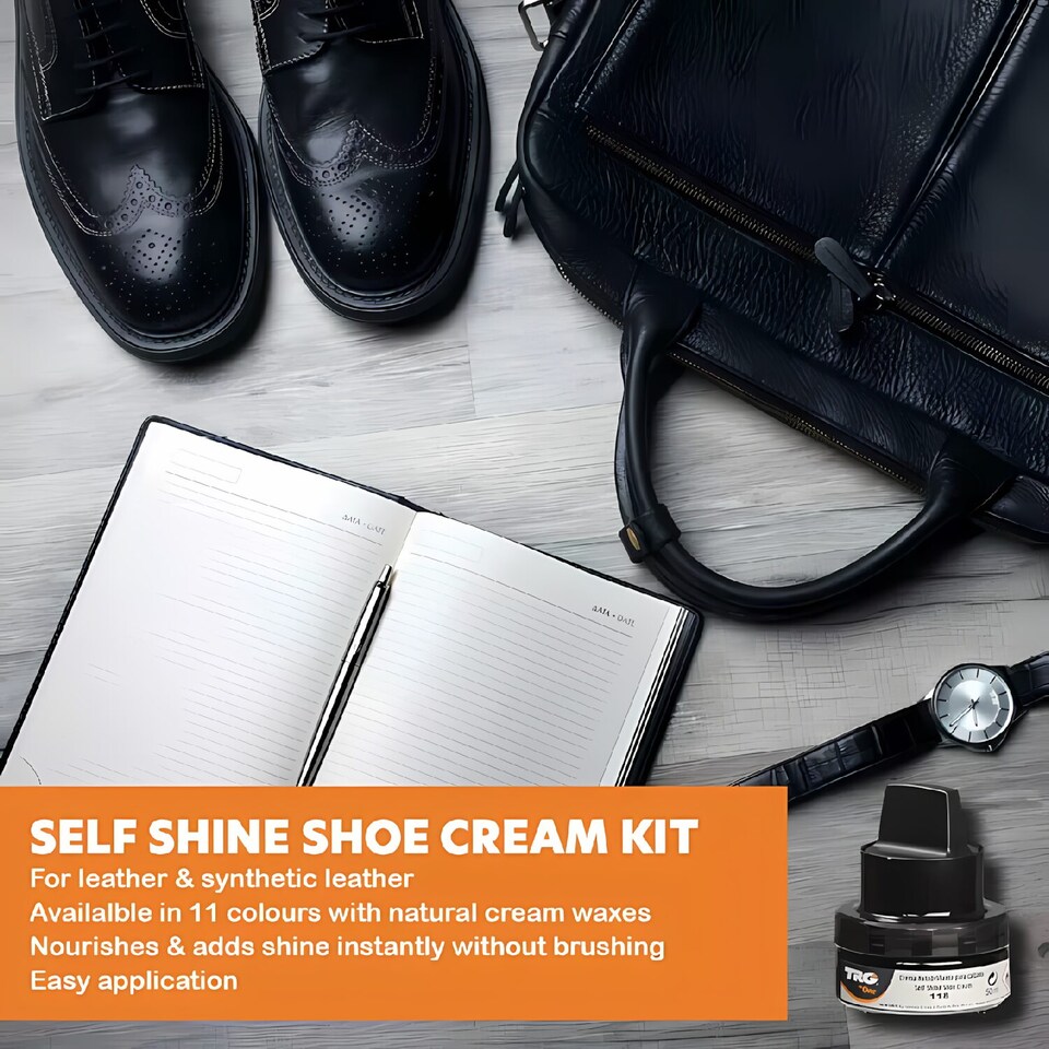 image 1 of TRG Self Shine Renovating Shoe Cream With Sponge for Instant Shine 50ml | White | White