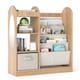 image 1 of COSTWAY Kids Bookshelf Mirror Toy Storage Organizer with Full-Length