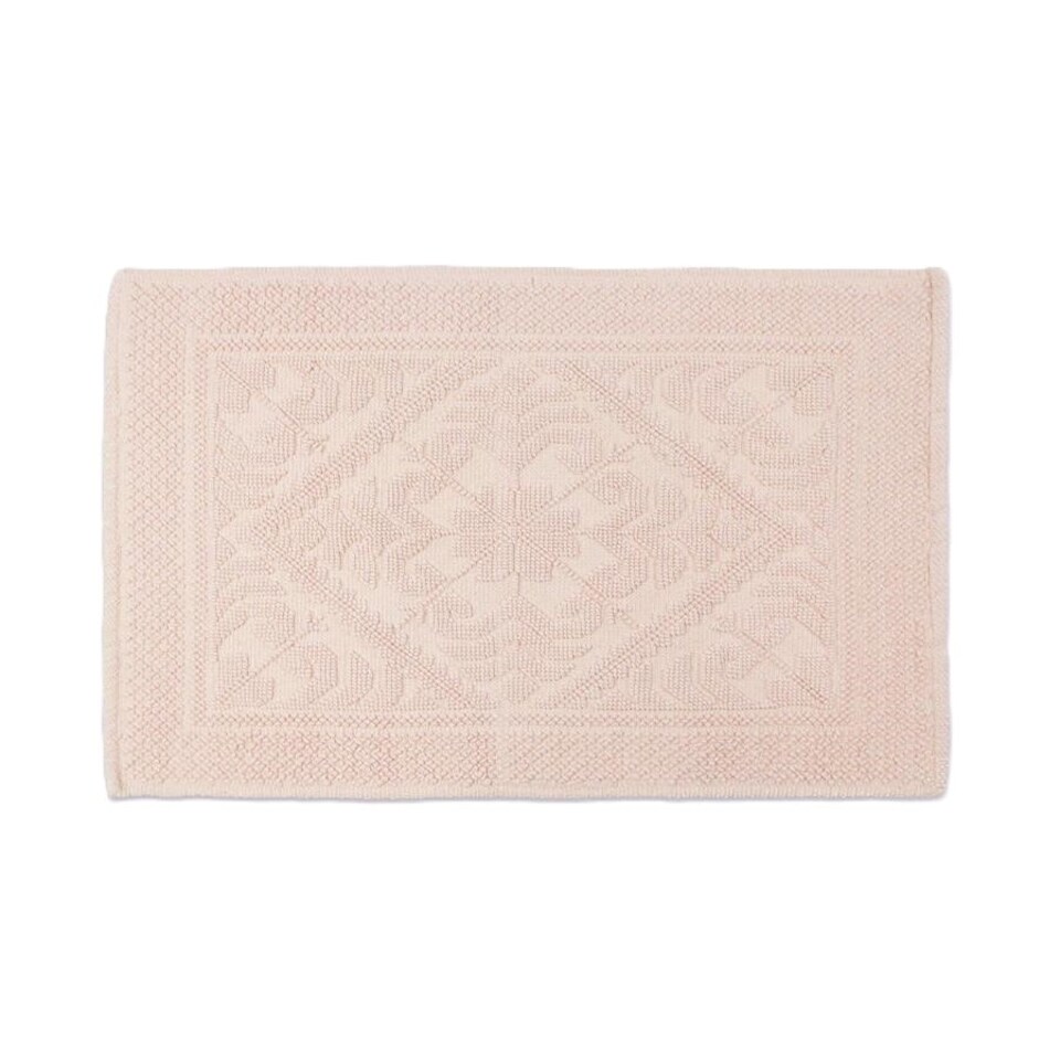 image 1 of Country House Jacquard Floral Bath Mat - 100% Cotton Pink | Blush