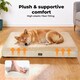 image 4 of Skylos Dog Bed Washable Pet Cushion Cage Mattress Crate Mat Non Slip Soft Fleece | Cream | M | M